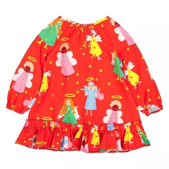 NEW Stella McCartney Christmas Angel Print Twill Dress and Bloomers Set 24m - Picture 3 of 7